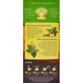 Tulsi Green Tea Lemon Ginger (25n infusion bags)