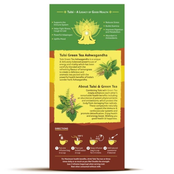 Tulsi Green Tea Ashwagandha (25n infusion bags)