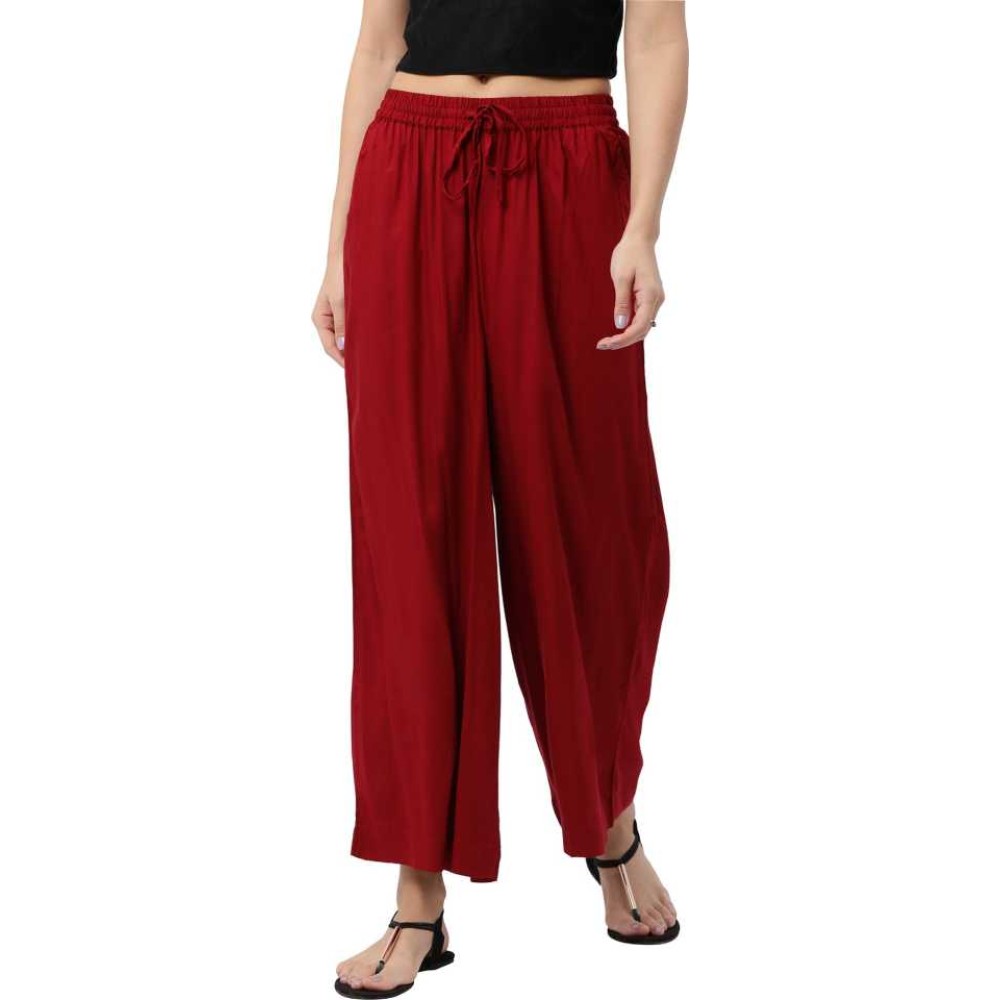 Buy LIFE Solid Cotton Blend Relaxed Fit Women's Pants | Shoppers Stop