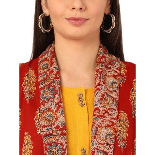 Women Solid Rayon A-line Kurta  (Yellow)