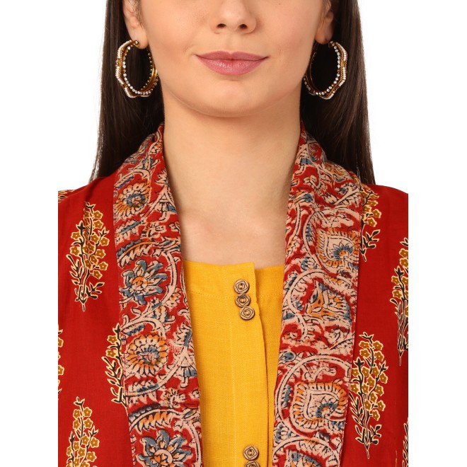 Women Solid Rayon A-line Kurta  (Yellow)