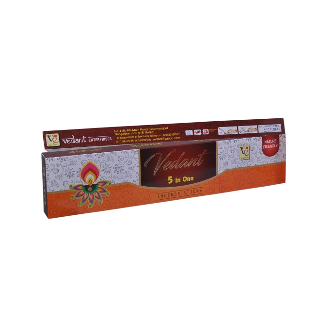 Vedant 5 In 1  Natural Perfumed Agarbatti   (Incense Sticks)