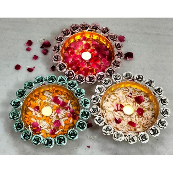 Rose Urli Set of 3