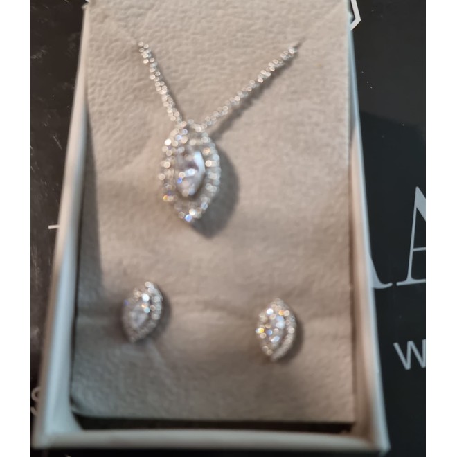 Pendant Set-swarovski zirconia &  sterling silver