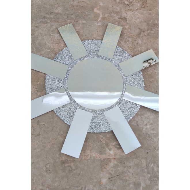 Silver Stones Frame Mirror Decorative