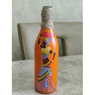 Tribal Woman Bottle Art for Home Decoration or Showpiece