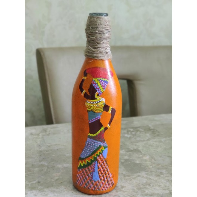 Tribal Woman Bottle Art for Home Decoration or Showpiece