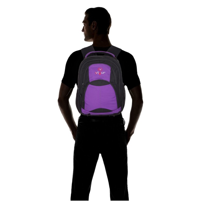 Medium 30 L Backpack M-21 BLACK & PURPLE  (Purple, Black)