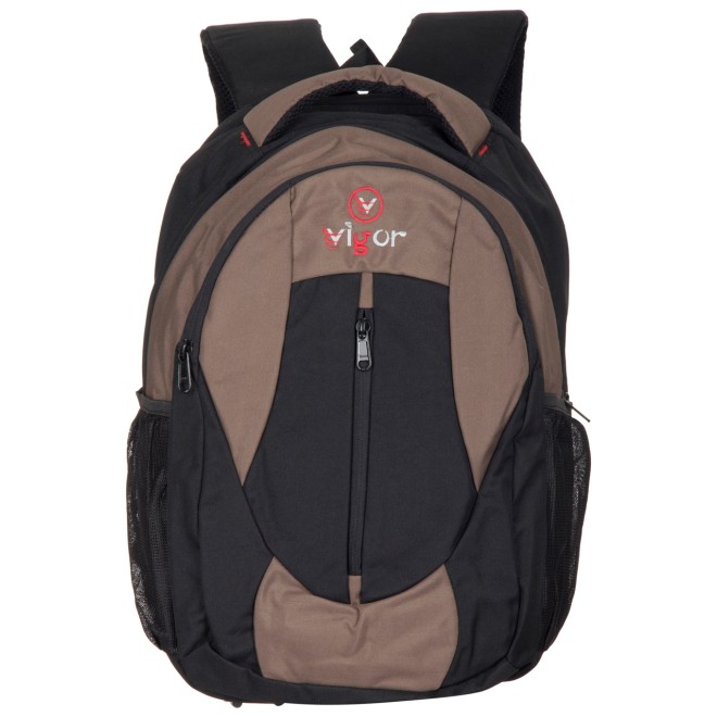 Medium 30 L Backpack MIDDLE ZIP  (Black, Beige)