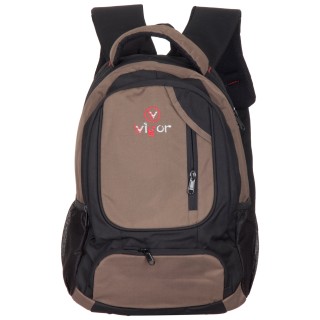 Medium 30 L Laptop Backpack M33  (Black, Beige)